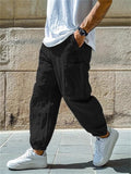 Men's Solid Color Pockets Holiday Style Elastic Waist Jogger Pants