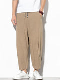 Men's Summer Comfort Simple Loose Fit Elastic Waist Carrot Pants