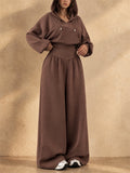 Women Oversized Hoodie and Wide Leg Pants Two Piece Lounge Set