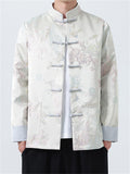 Men's Retro Chinese Style Floral Crane Jacquard Tangsuit Jackets