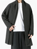 Men's Chinese Style Casual Solid Color Jacquard Cardigan Coats