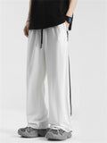 Men's Casual Elastic Cool Side Stripes Straight Pants