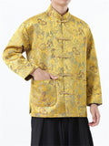 Male Cloud Sea Wave Jacquard Metal Button Jackets