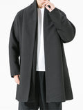 Men's Chinese Style Casual Solid Color Jacquard Cardigan Coats