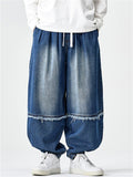 Men's Autumn Japanese Style Vintage Loose Harem Wide Leg Baggy Jeans