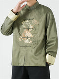 Men's Chinese Loong Embroidery Frog Button Tang Suit Jacket