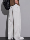 Men's Autumn Darwstring Loose Fit Straight Leg Casual Washed Denim Pants