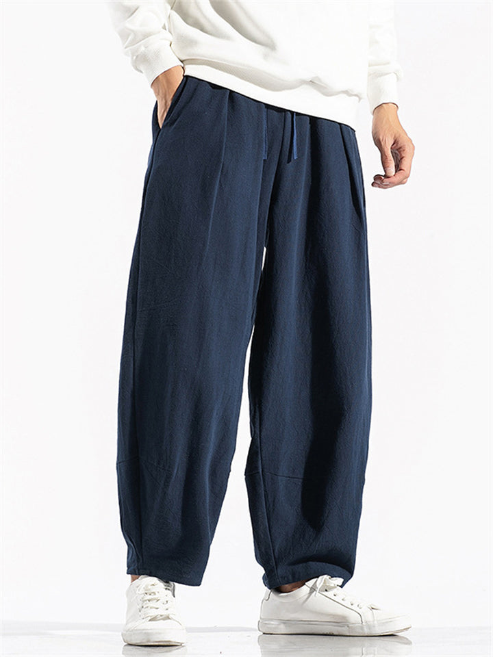 Winter Keep Warm Lace Up Cotton Pants for Men