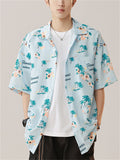 Men's Holiday Style Print Casual Short Sleeve Beach Shirts