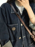 Women's Korean Style Casual Pockets Denim Jacket