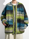 Men's Autumn Contrast Color Lazy Style Loose Cardigan Sweater