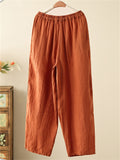Women's Solid Color Pockets Drawstring Wide Leg Cropped Pants