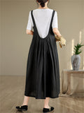 Women's Simple Solid Color Loose Overall Midi Dress