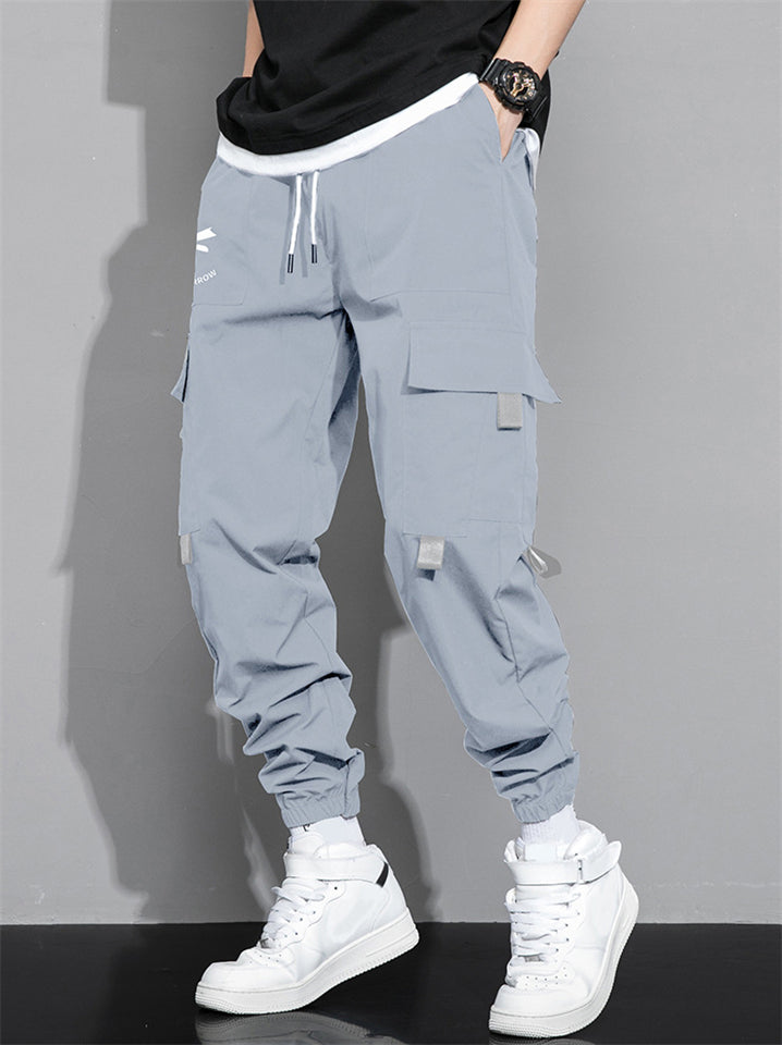 Men's Casual Workwear Jogger Pants Loose Fit Multi-Pockets
