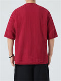 Retro Cotton Collarless Button Tang Suit Cardigan Shirt For Men