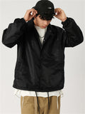 Men's Solid Color Hip-hop Style Button Up Jackets