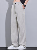 ‌Casual Mid Waist Loose Fit Drape Straight Leg Pants for Men‌