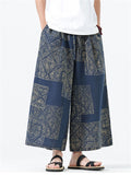Men's Summer Ethnic Style Print Elastic Waist Beach Pants