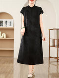 Women's Chinese Style Elegant Jacquard Stand Collar Qipao Dress