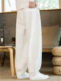 Men's Chinese Style Linen Blend Loose Fit Casual Bloomer Pants