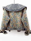Women's Vintage Autumn Floral Jacquard Peter Pan Collar‌ Jackets