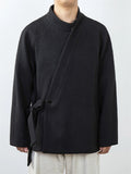 Men's Winter Chinese Zen Style Slant Placket Lace Up Jackets