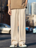 Men's Autumn Plain Color Simple Ramine Straight Leg Pants