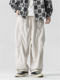 Men's Elastic Waist Warm Corduroy Pants for Autumn Winter