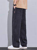‌Casual Mid Waist Loose Fit Drape Straight Leg Pants for Men‌