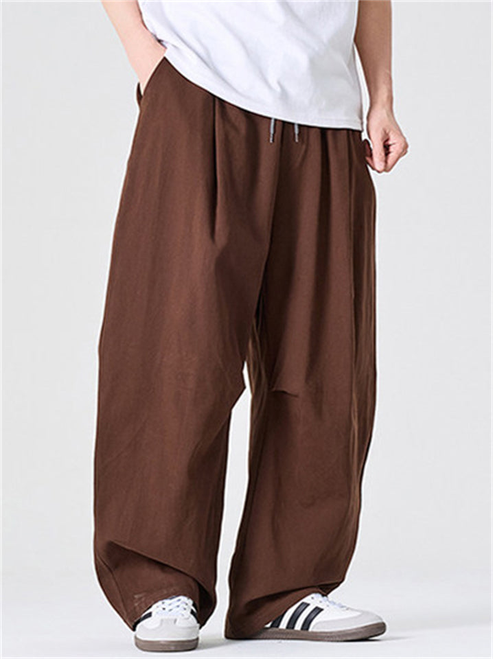 Men's Spring Vintage Japanese Style Baggy Wide Leg Cargo Pants