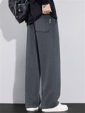 Men's Comfy Loose Drape Knitted Pattern Straight Leg Casual Pants