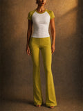 Womens 2 Piece Raglan Tee High Waisted Flare Leggings Set