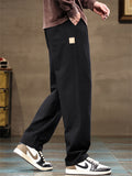 Men's Autumn Cotton Blend Casual Workwear Straight Loose Fit Pants