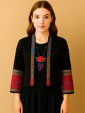 Women's Ethnic Style Embroidered Patchwork Cardigan Jackets