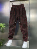 Men's Color Block Casual Knitted Pants Anti-Wrinkle Winter Daily Wear