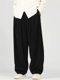 Men's Casual Cozy Solid Color Wide Leg Elastic Waist Corduroy Pants