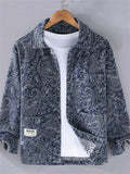 Japanese Style Retro Cotton Lapel Pockets Jacket for Men
