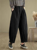 Women's Retro Solid Color Wide-Leg Harem Pants