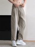 Men's Autumn Loose Fit Washed Casual Straight Leg Denim Pants