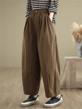 Women's Retro Solid Color Wide-Leg Harem Pants