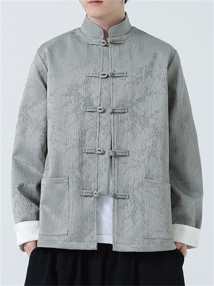 Men's Traditional Chinese Floral Brocade Mandarin Collar‌ Tang Jackets