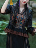 Women's Ethnic Style Embroidered 3/4 Sleeved Jackets