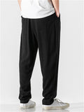 Men's Comfortable Linen Regular Fit Straight-Leg Trousers