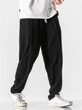 Men's Comfortable Linen Regular Fit Straight-Leg Trousers