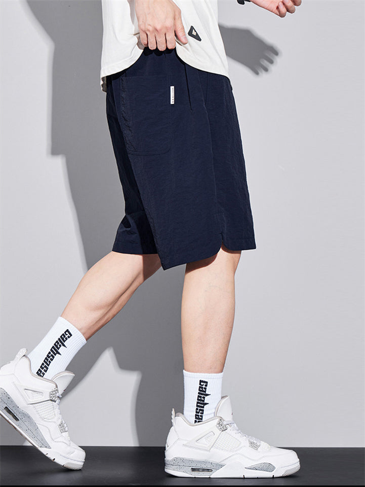 Men's Quick Dry Letter Print Drawstring Casual Bermuda Shorts