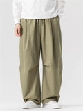 Japanese Style Autumn Drawstring Drape Straight Leg Loose-Fit Pants for Men