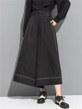 Women's High Waist Wide Leg Bell Bottom Cropped Pants