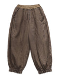 Leisure Autumn Pleated Linen Harem Pants for Women