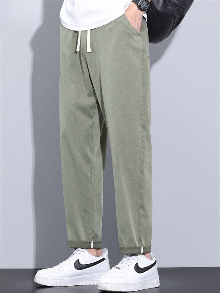 Men's Summer Comfy Regular Fit Drawstring Cropped Pants