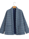 Women's Winter Retro Ethnic Style Geometric Print Cardigan Coat